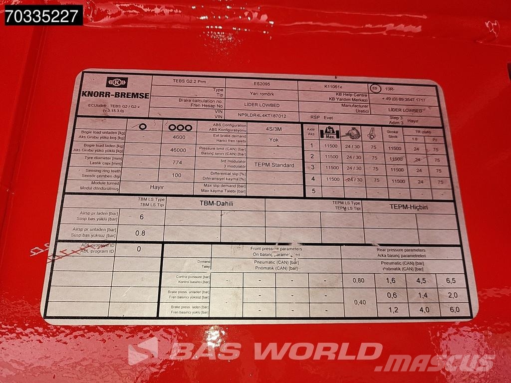 Lider Yar? römork 4 axles New 1xSteering 1x Liftaxle Ram Semirimorchi Ribassati