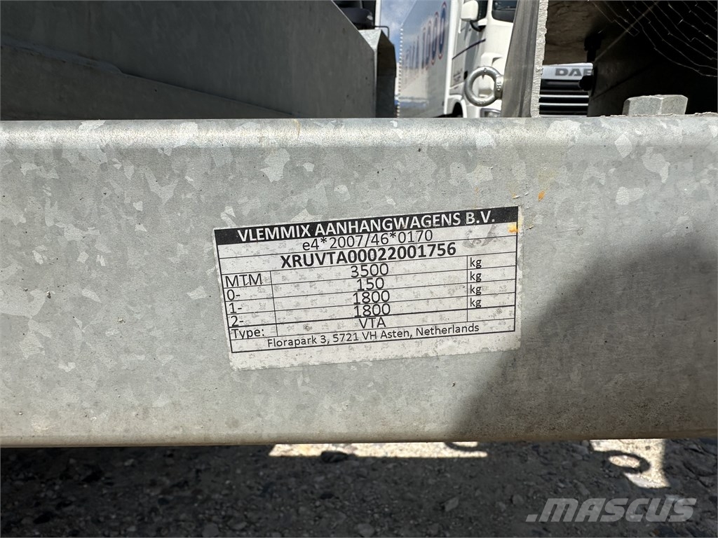 Vlemmix 3.500kg Maskin trailer / Machinetransporter Araç nakil römorklari