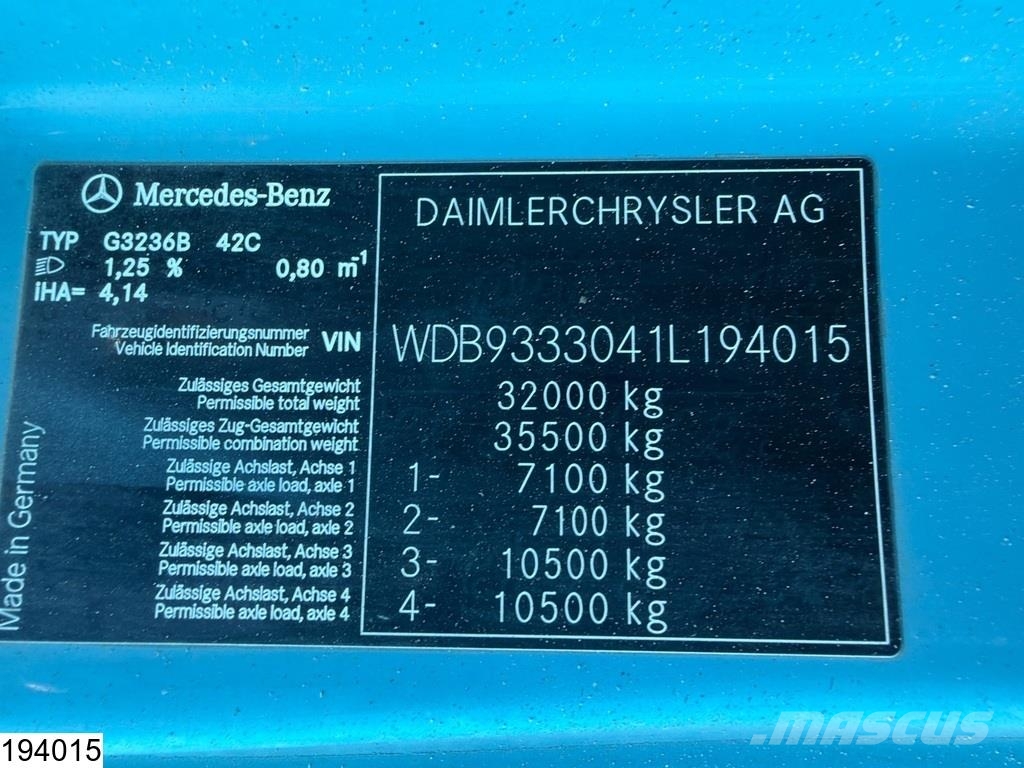 Mercedes-Benz Actros 3236 8x4, PTO, Liebherr, Steel suspension 混凝土搅拌车