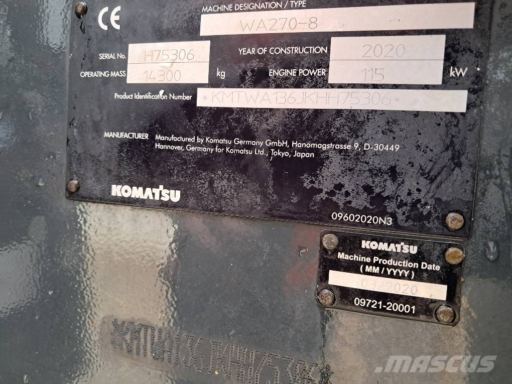Komatsu WA270-8 Kolesni nakladalci