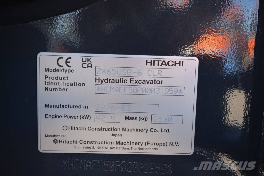 Hitachi ZX 65 USB-6 MTC 小型挖土機/掘鑿機<7t(小型挖掘機)