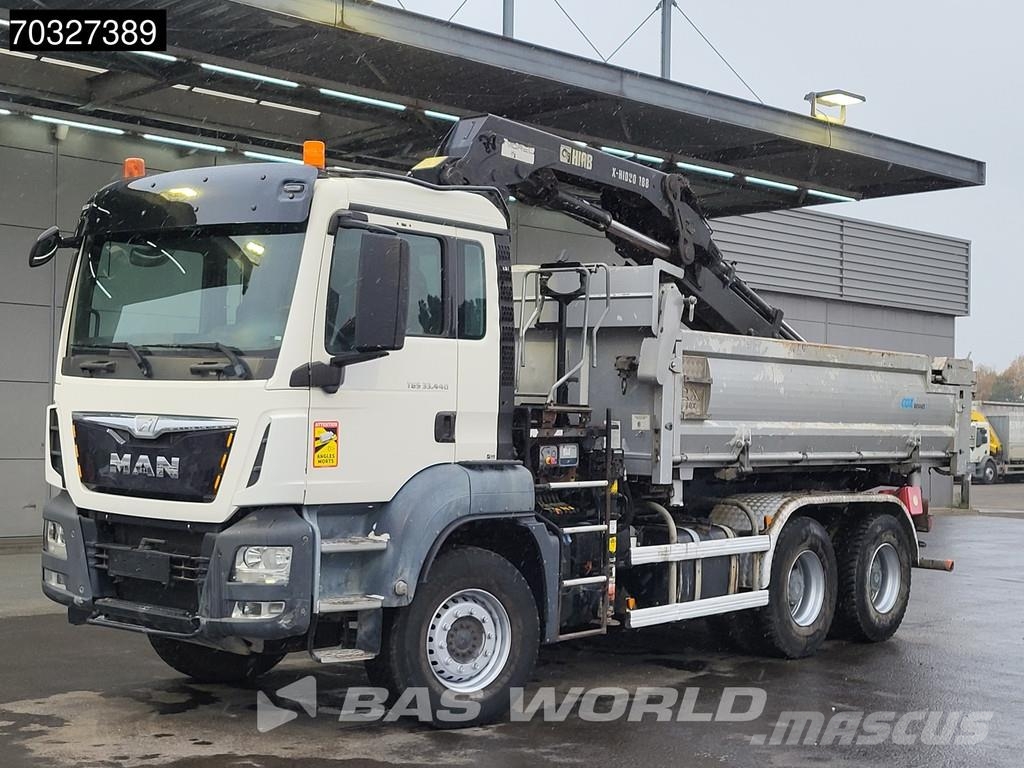 MAN TGS 33.440 6X4 HIAB X-HIDUO 188 E-3 Crane Kran 10m 덤프 트럭