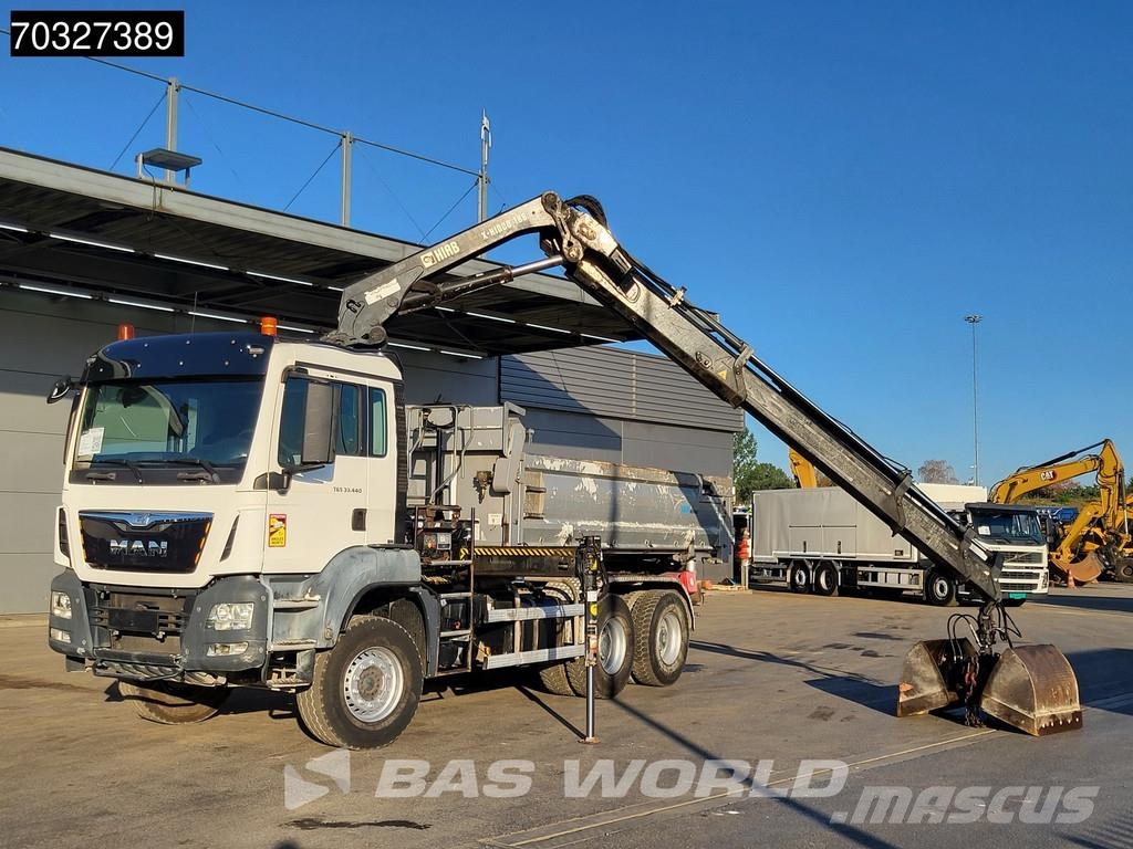 MAN TGS 33.440 6X4 HIAB X-HIDUO 188 E-3 Crane Kran 10m 덤프 트럭