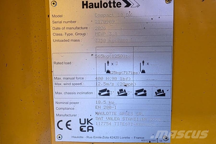 Haulotte COMPACT 10DX Valid Inspection, *Guarantee! Diesel, Saxlifte