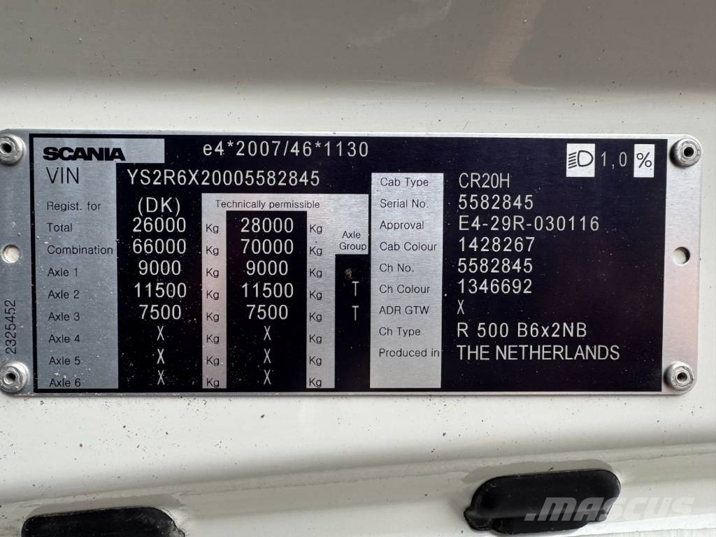 Scania R500 NGS 6x2 26 m3 Silo + HMK Bilcon Siloanhænger Cisternové vozy