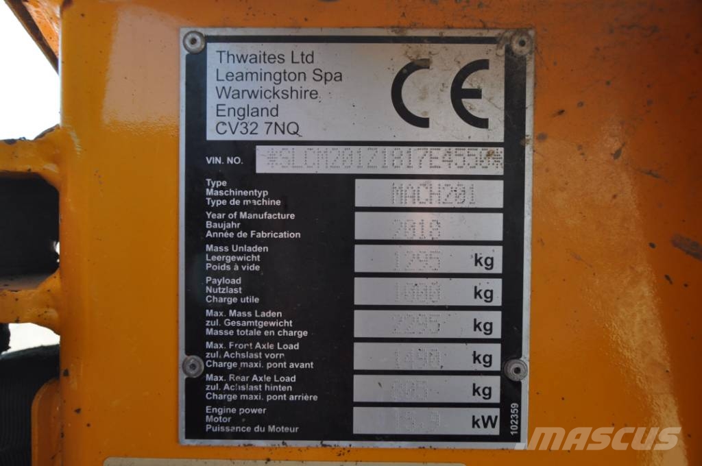 Thwaites Mach 201 Minidumpperit