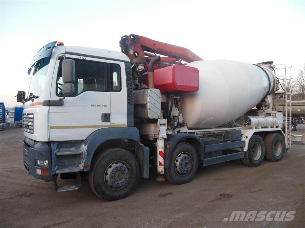 MAN TGA 35.410, 8X4, MIX + PUMPA 24M ミキサー車