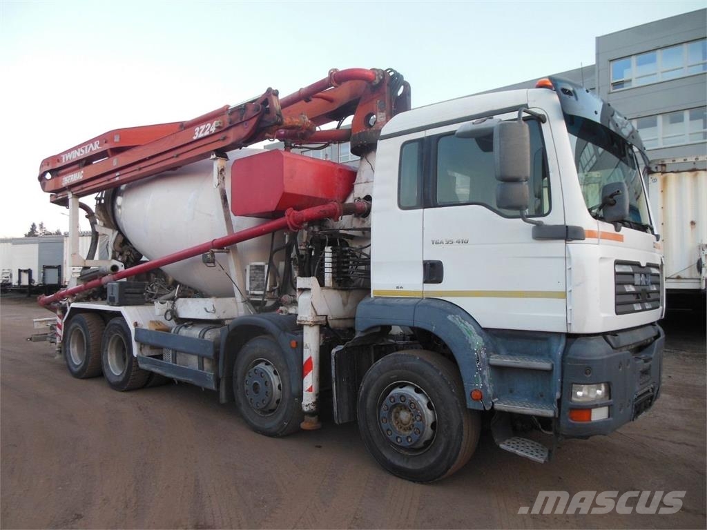 MAN TGA 35.410, 8X4, MIX + PUMPA 24M ミキサー車