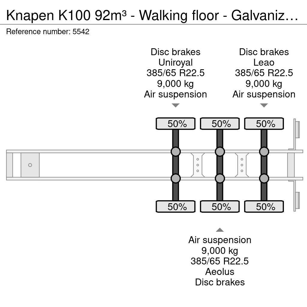 Knapen K100 92m³ - Walking floor - Galvanized Chassis - 1 Kayar zemin yarı römorklar