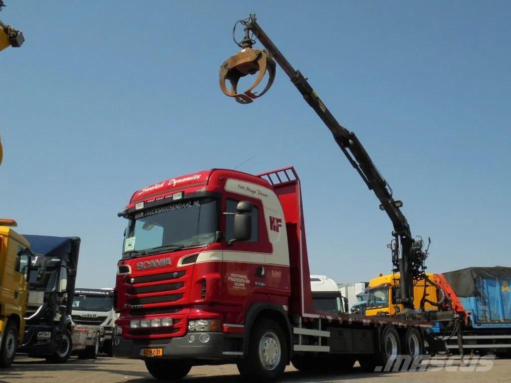 Scania R730 V8 + Euro 5 + Loglift 115Z + 6X4 Platte bakwagens