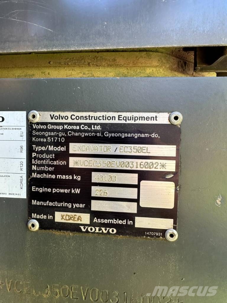 Volvo EC350EL 대형 굴삭기 29톤 이상