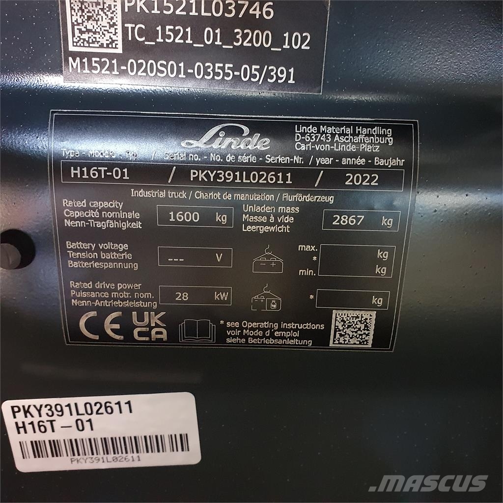 Linde H16T شاحنات LPG