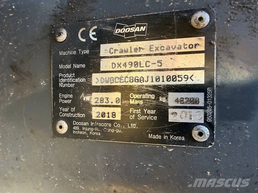 Doosan DX 490 LC-5 Bagri goseničarji