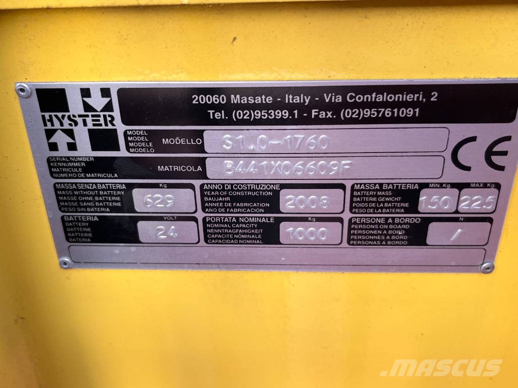 Hyster S1.0-1760 V-2547 ONLY FOR EXPORT EO Ledetrucker