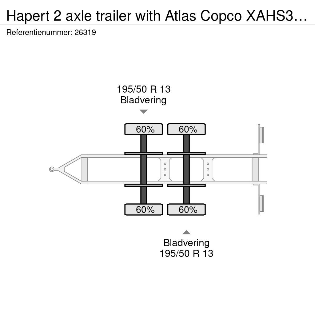 Hapert 2 axle trailer with Atlas Copco XAHS37 compressor Furgons