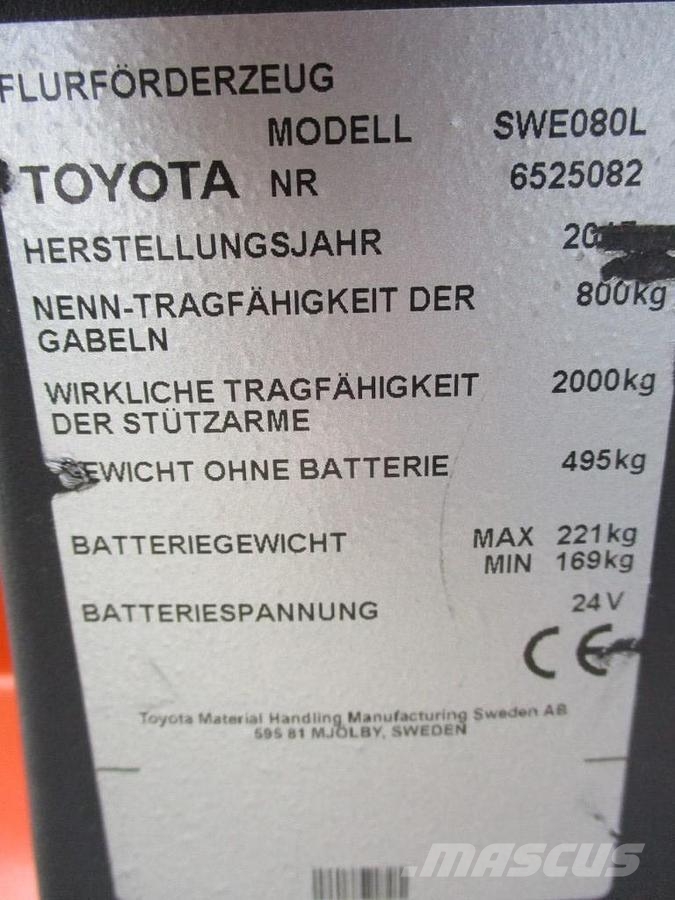BT SWE 080L El-palleløftere