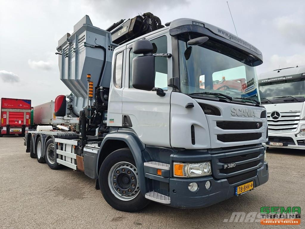 Scania P320 8x2/6 Day Cab Euro6A - HIAB XS211W-3 + Remote Hákový nosič kontejnerů