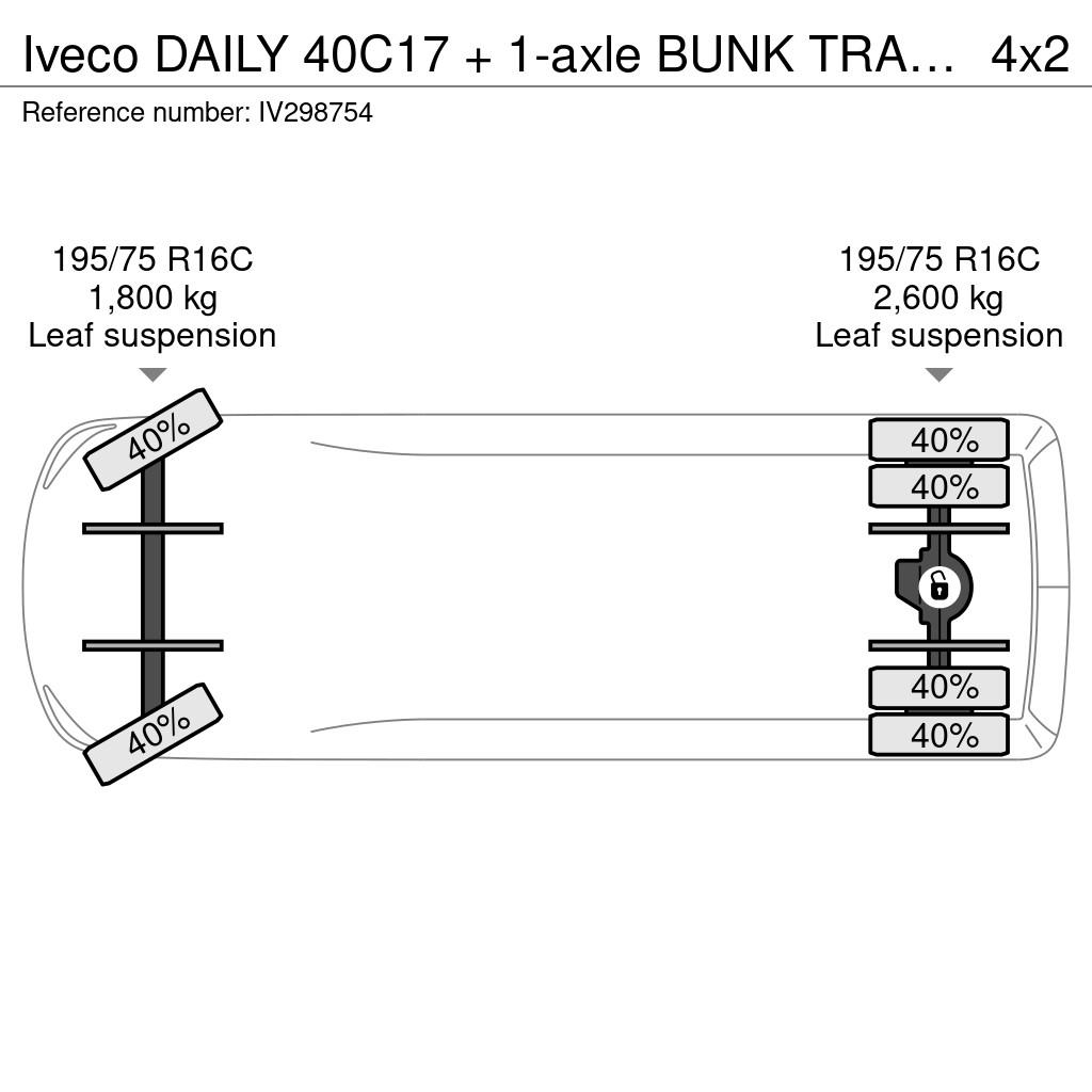 Iveco Daily 40C17 + 1-axle BUNK TRAILER - BOX 6,99 METER Muu