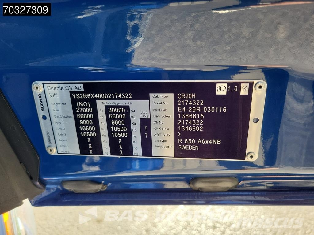 Scania R650 6X4 Retarder Hydraulic Full-Air Leder ACC Nav Sattelzugmaschinen