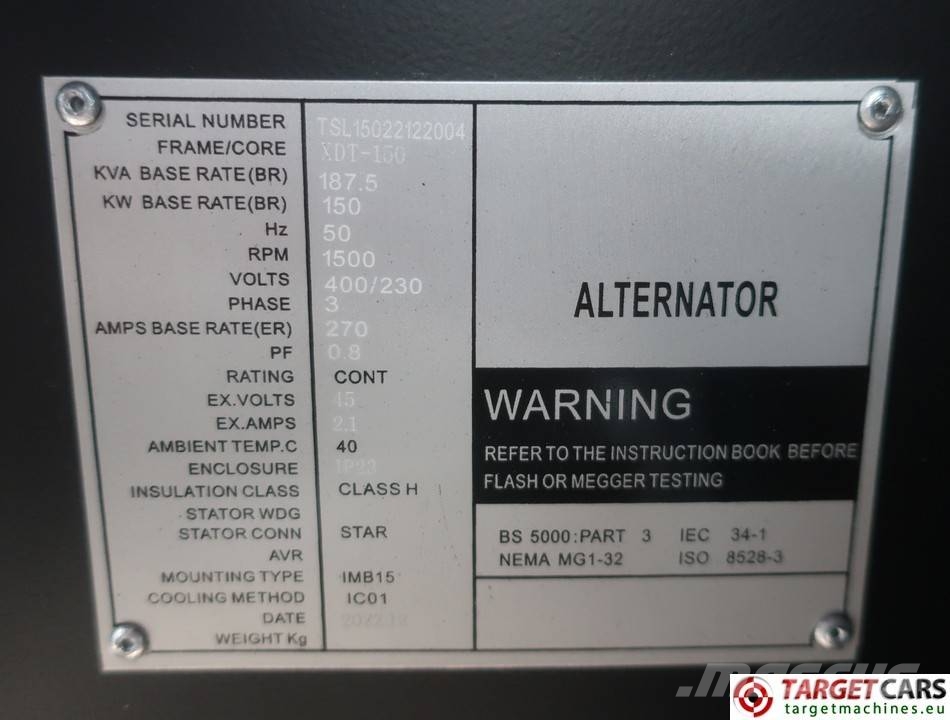 Xindong XDT-150KW Diesel Generator 187KVA 400/230V Diesel Generatoren