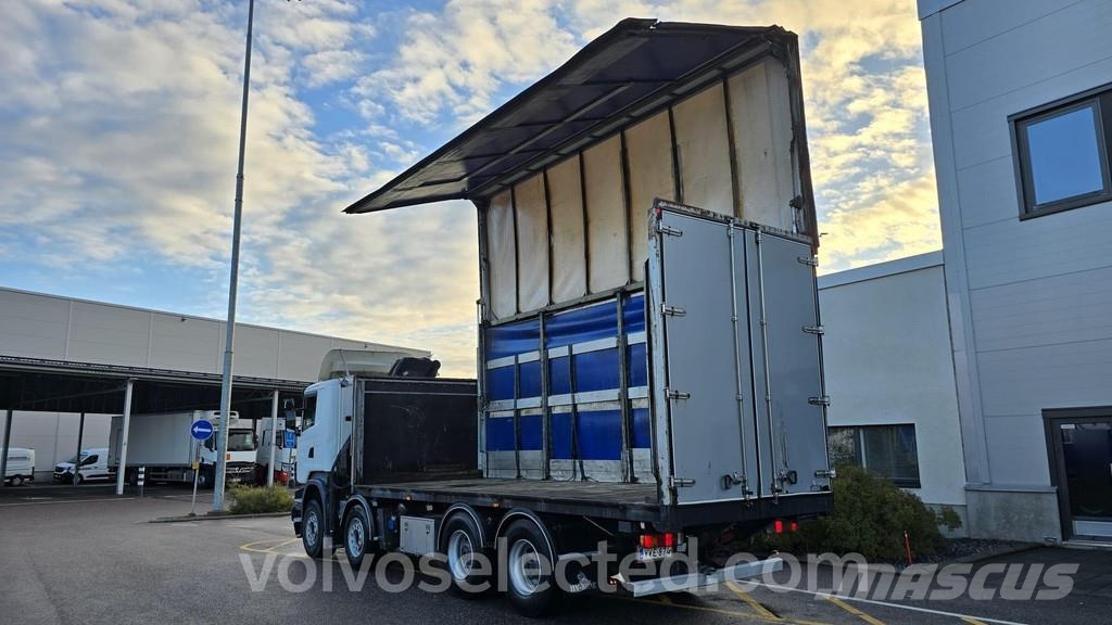 Scania R-serie R500 8x4 Kääntöpelli Nosturilla Vlakke laadvloer met kraan
