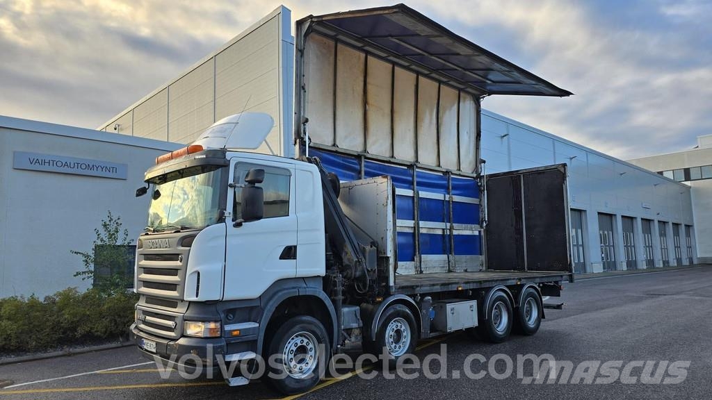 Scania R-serie R500 8x4 Kääntöpelli Nosturilla Vlakke laadvloer met kraan
