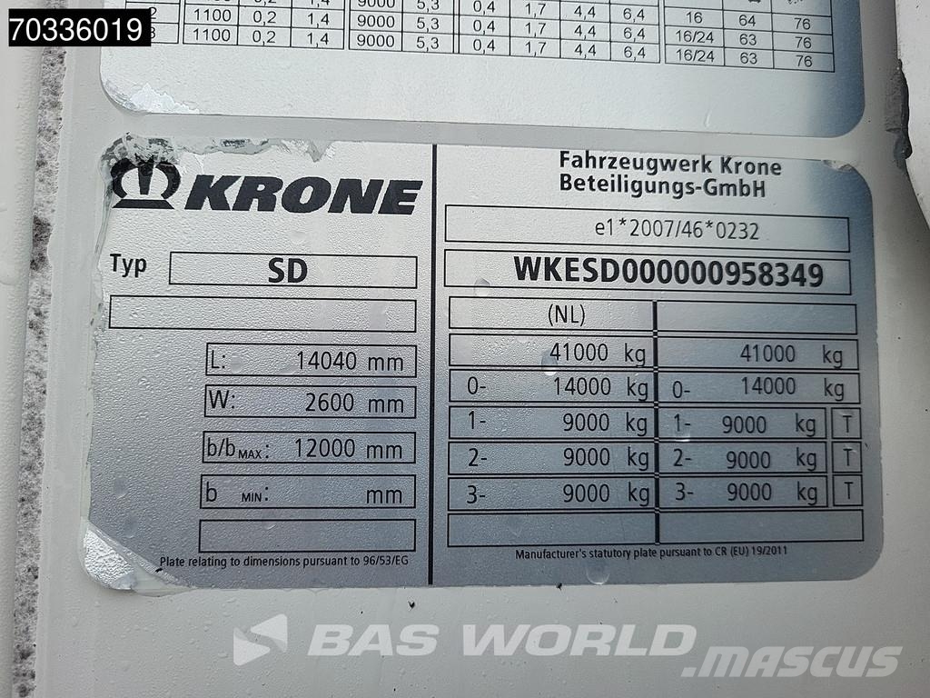 Krone SD Tailgate 250x270cm PalletboxLBW Semirimorchi a temperatura controllata