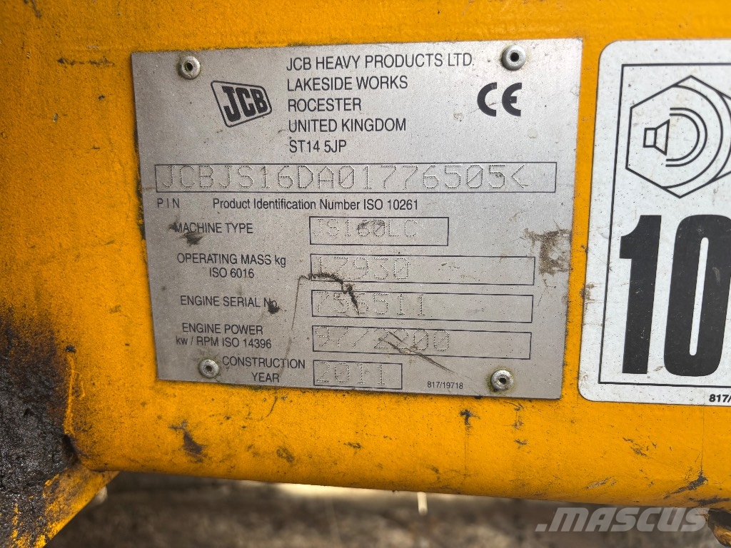 JCB JS 160 LC / Myyty, Sold Telakaivukoneet