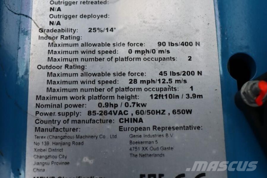 Genie GS1330M All-Electric DC Drive, 5.9m Working Height Plataformas tijera
