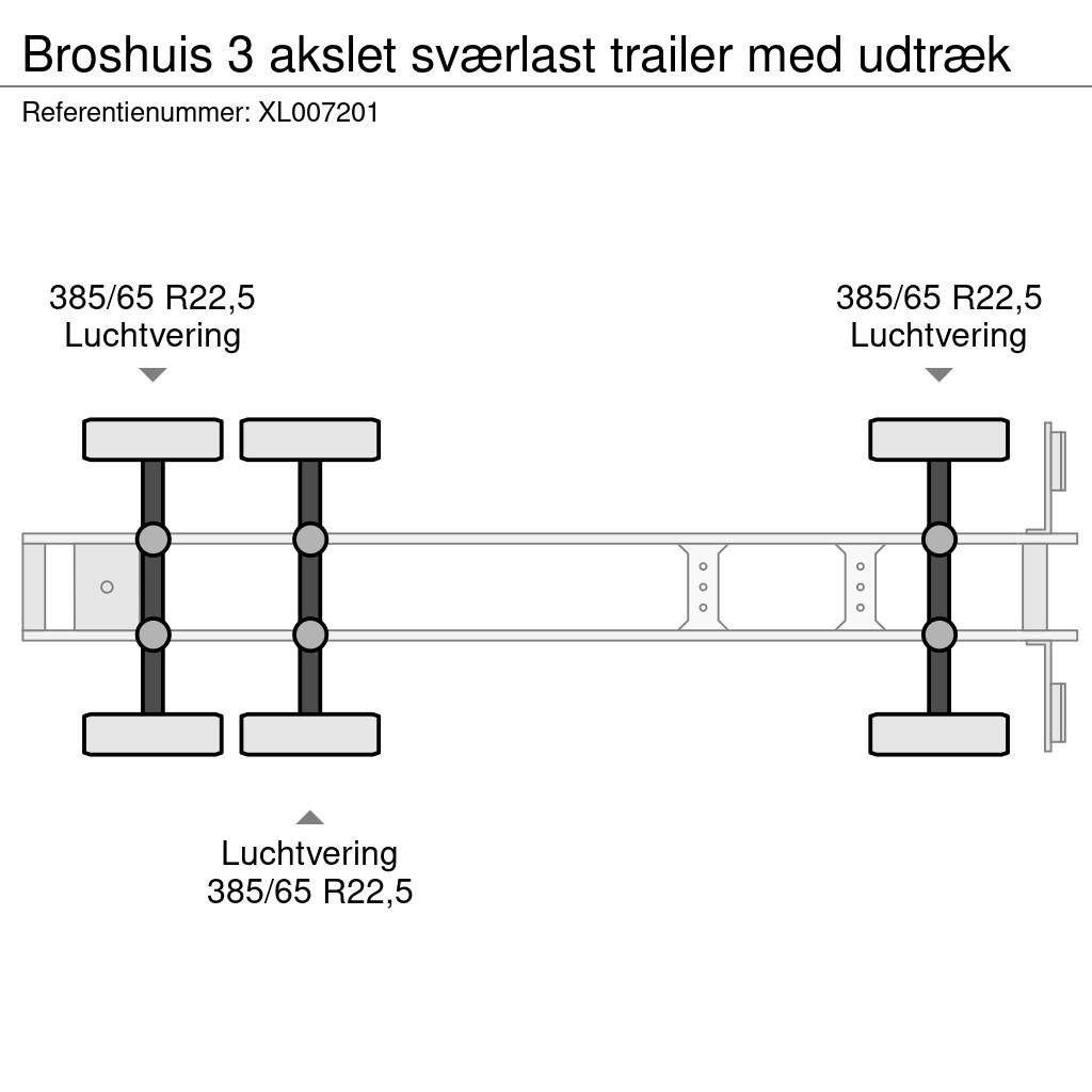 Broshuis 3 akslet sværlast trailer med udtræk Flatbed çekiciler
