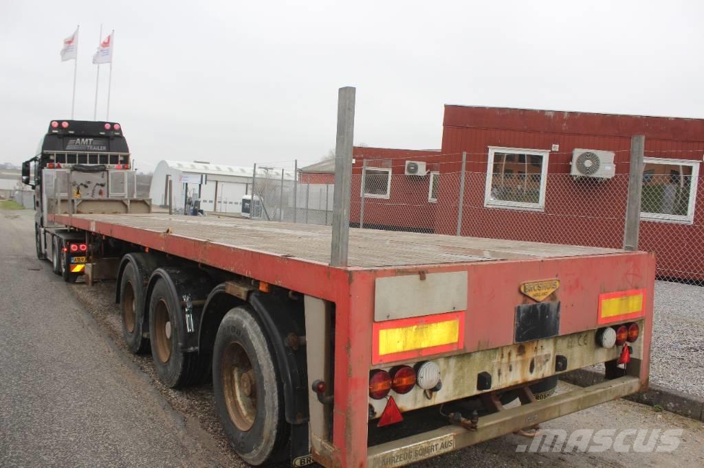 Broshuis 3 akslet sværlast trailer med udtræk Flatbed çekiciler