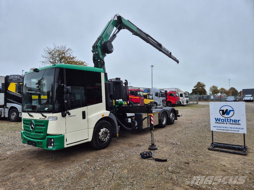 Mercedes-Benz Econic 2630 6x2/ Fassi 245-4/Hooklift/Generator Lastbil med kran
