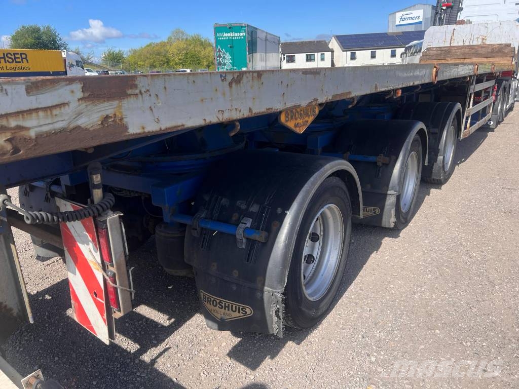 Broshuis 3AOU-48 Double Extender Flatbed Reboques estrado/caixa aberta