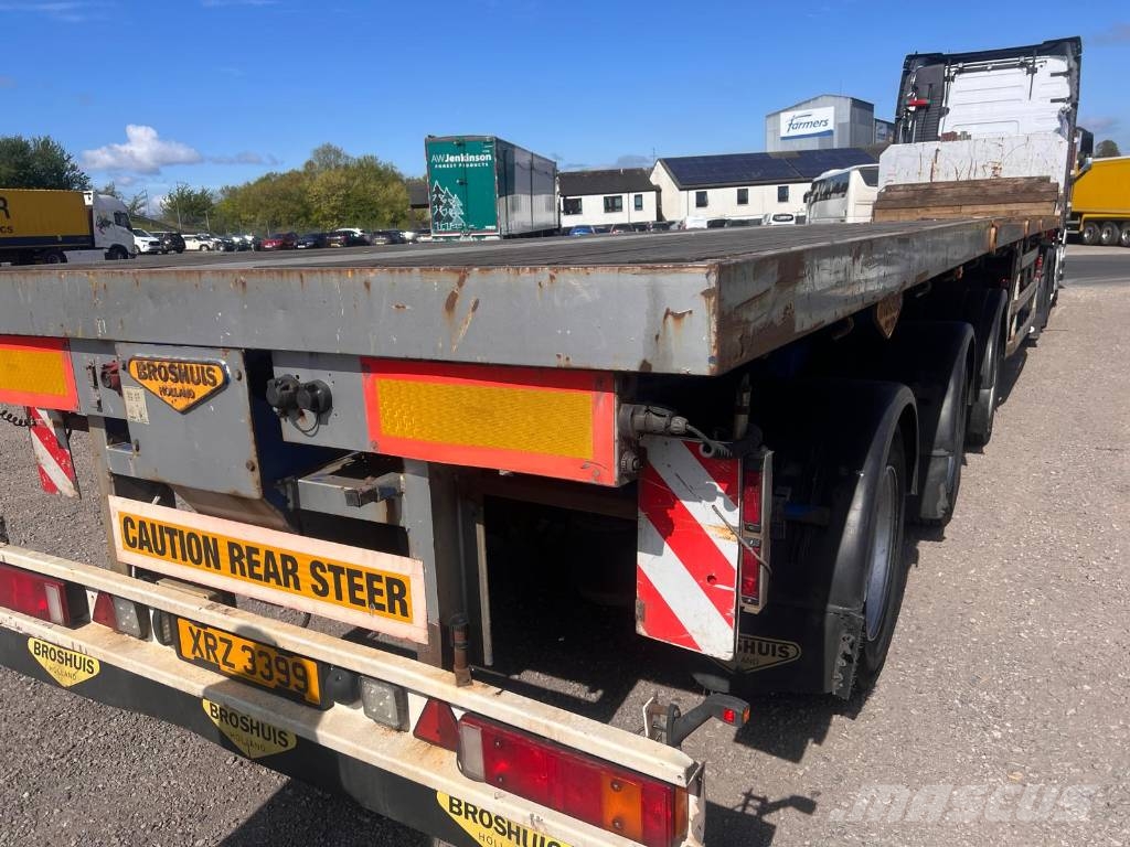 Broshuis 3AOU-48 Double Extender Flatbed Reboques estrado/caixa aberta