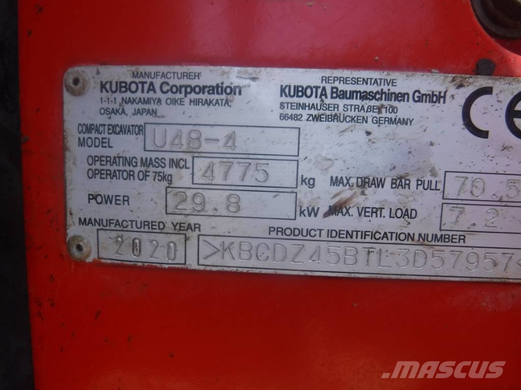 Kubota U 48-4 Mini ekskavatörler, 7 tona dek