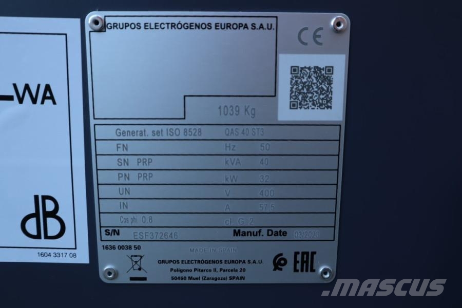 Atlas Copco QAS 40 ST3 Valid inspection, Diesel, 40 kVA Generadores diésel