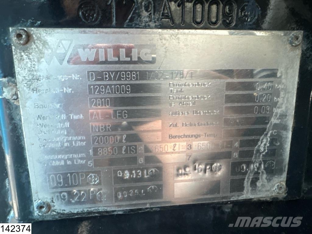 MAN TGS 26 360 6x2, EURO 5, Willig, 20.000 L, 3 Comp Autocisterna