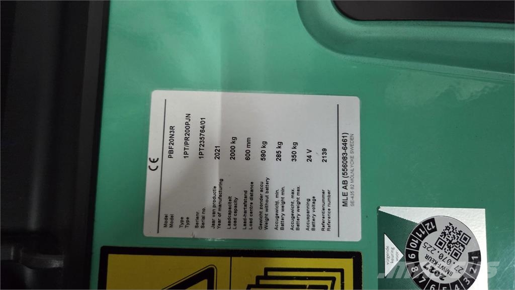 Mitsubishi PBF20N3R 2021 Stapelaar meeloop