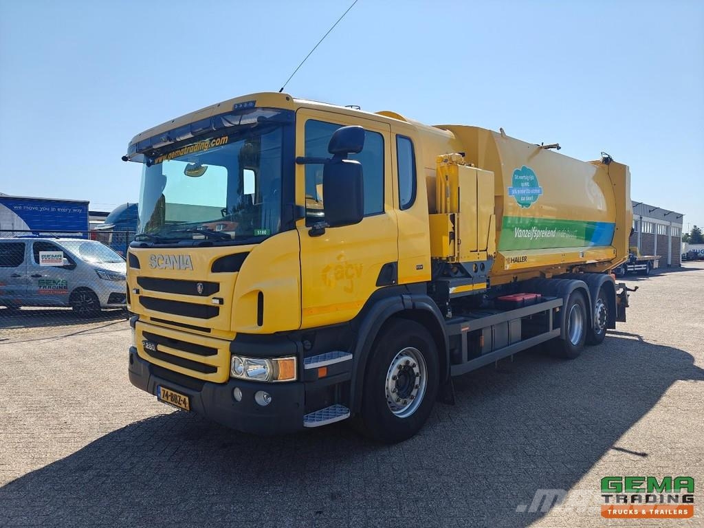 Scania P280 6x2/4 Day Cab Euro 5 - Haller Side Loader SLF Vuilniswagens