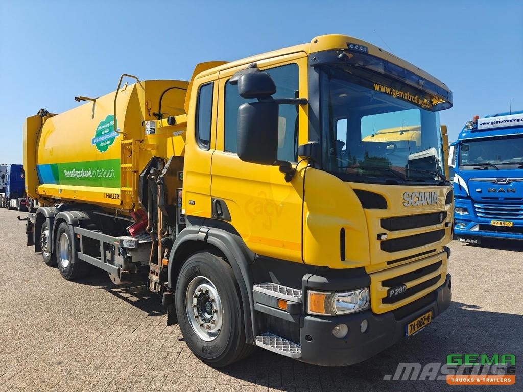 Scania P280 6x2/4 Day Cab Euro 5 - Haller Side Loader SLF Vuilniswagens