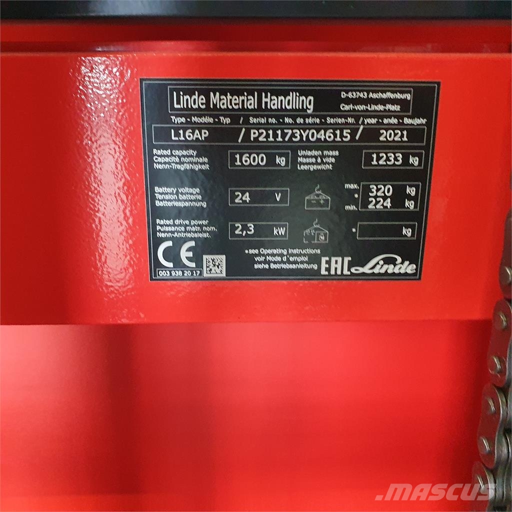 Linde L16APi Apiladoras eléctricos