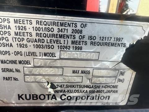 Kubota U 17-3 Міні-екскаватори < 7т