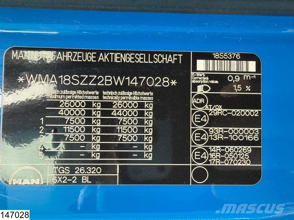 MAN TGS 26 320 6x2, EURO 5, ADR, 20.570 Liter, 4 Comp Cisterna