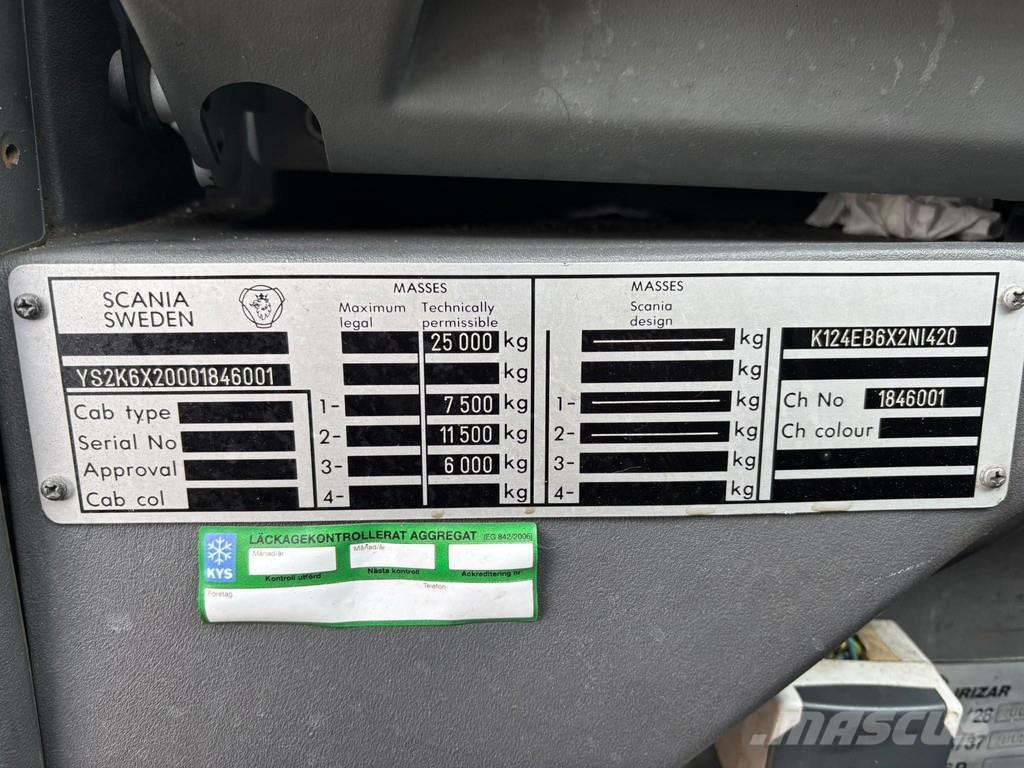 Scania K 124 Irizar 6x2 AC / AUXILIARY HEATING / WC Tūrisma autobusi