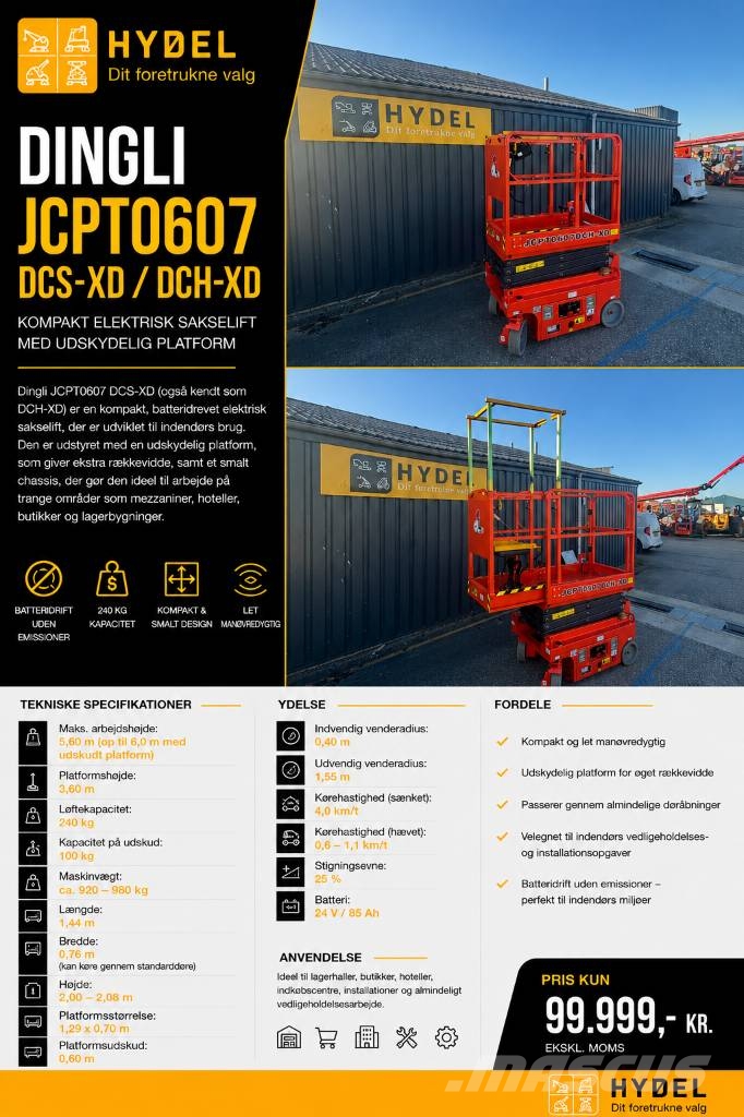 Dingli JCPT 0607 DCH-XD Plataformas tijera