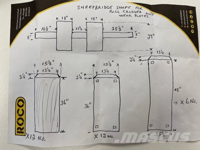 Sheepbridge Roll Crusher Shaft and Wear Parts 石料回收设备