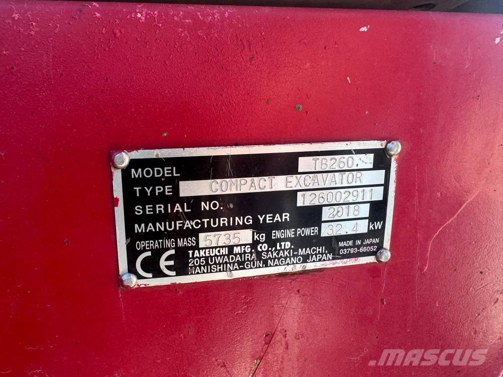 Takeuchi TB 260 Mini excavadoras < 7t