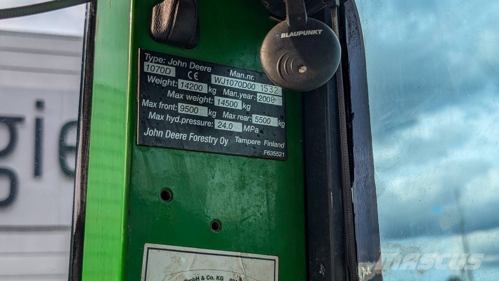 John Deere 1070 D Eco III Abbattitrici, Disboscatrici