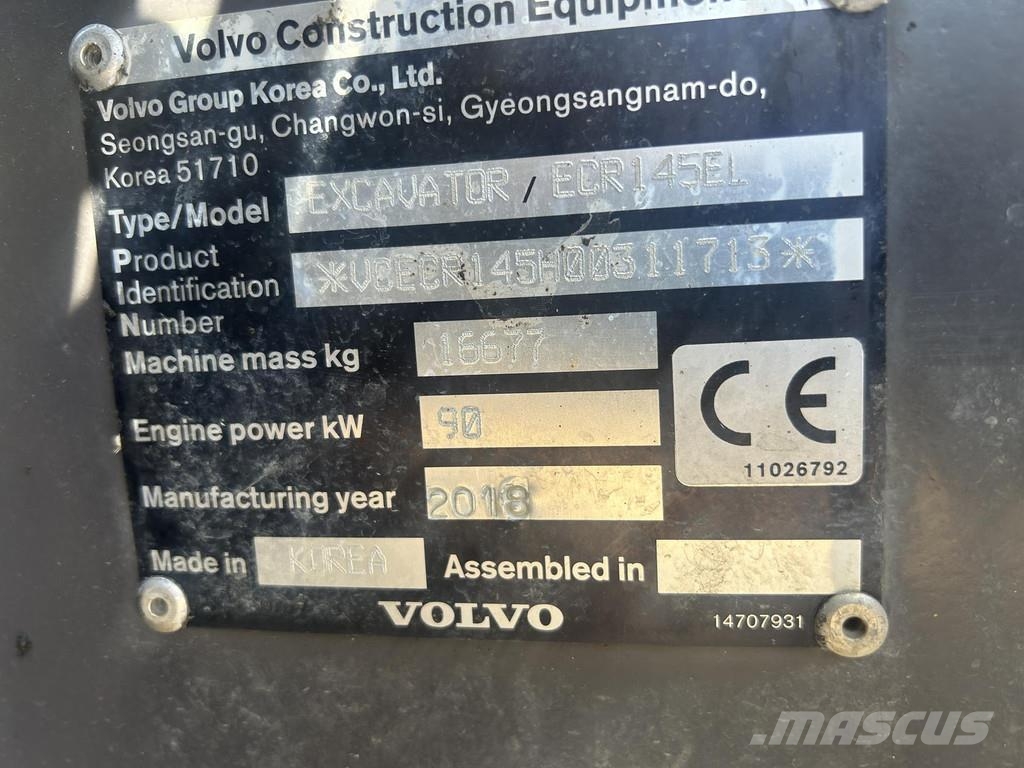 Volvo ECR145EL حفارات زحافة