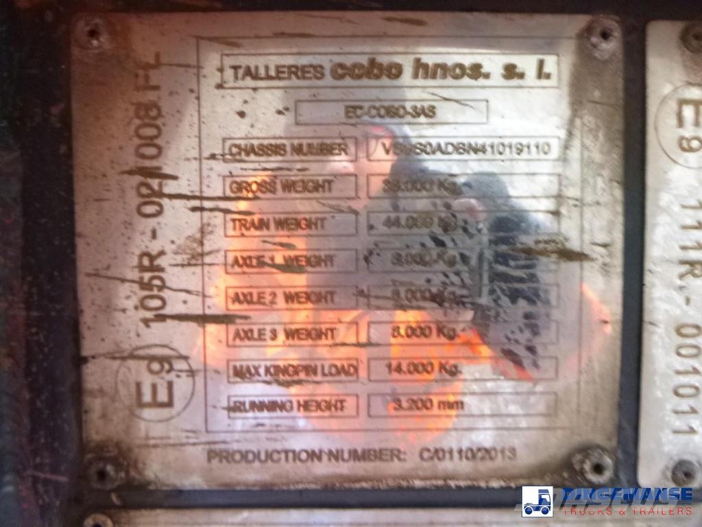 Cobo Fuel tank alu 43.3 m3 / 1 comp + pump Cisternos puspriekabės